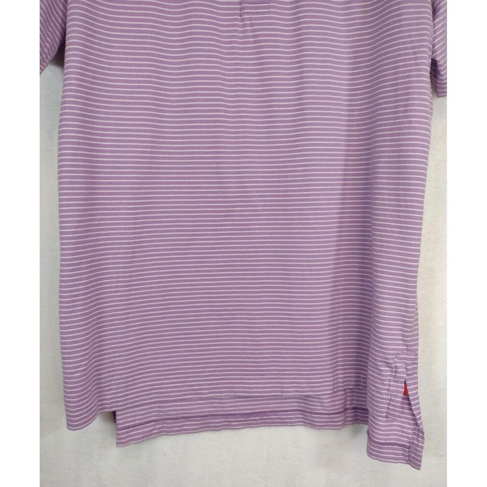 Polo Golf Ralph Lauren Mens Vintage Lisle‎ Purple Striped Polo Shirt Size Medium